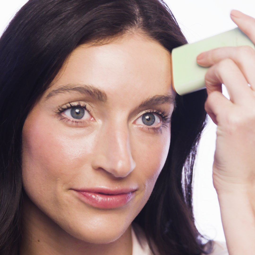 On-the-Glow swipe on forehead