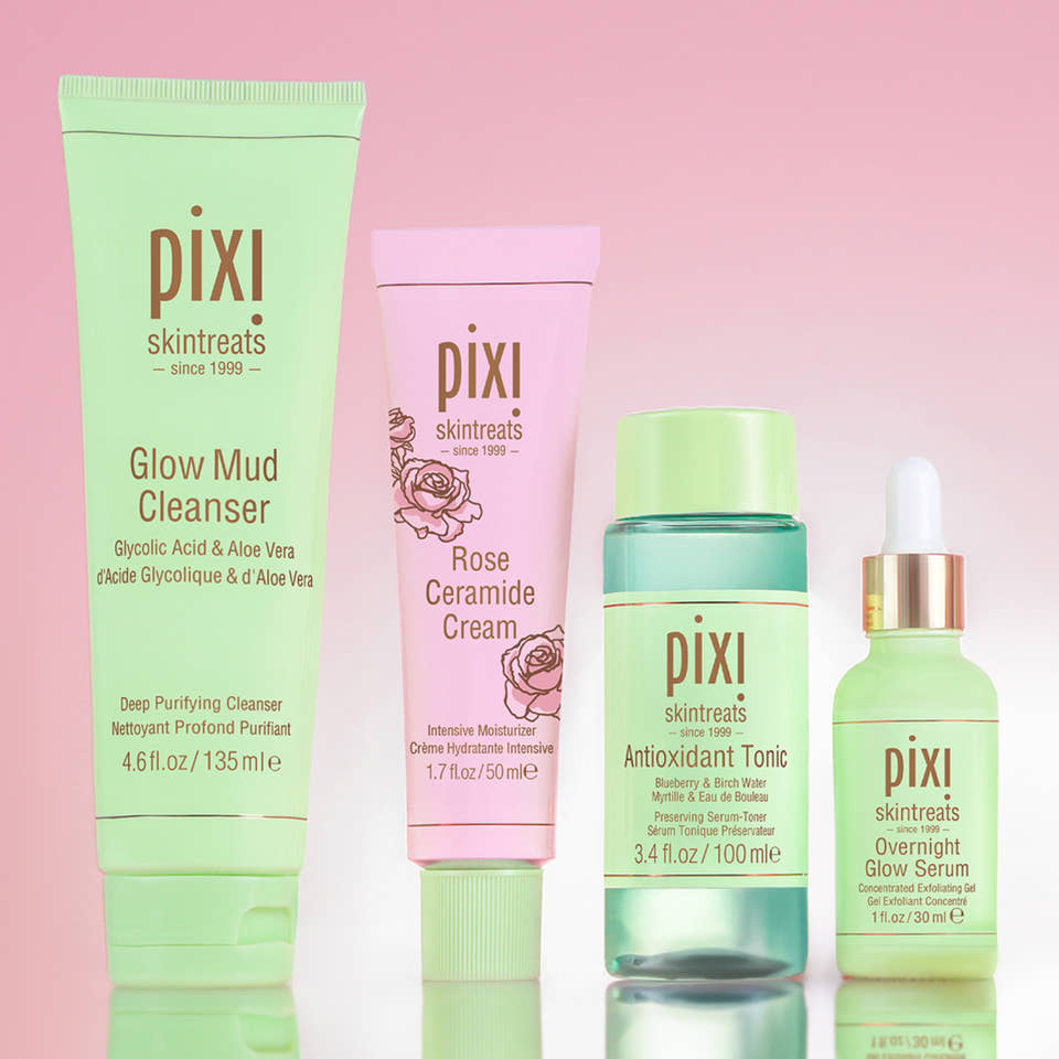 Night Nourish Kit featuring Glow Mud Cleanser, Rose Ceramide Cream, Antioxidant Tonic and Overnight Glow Serum view 1