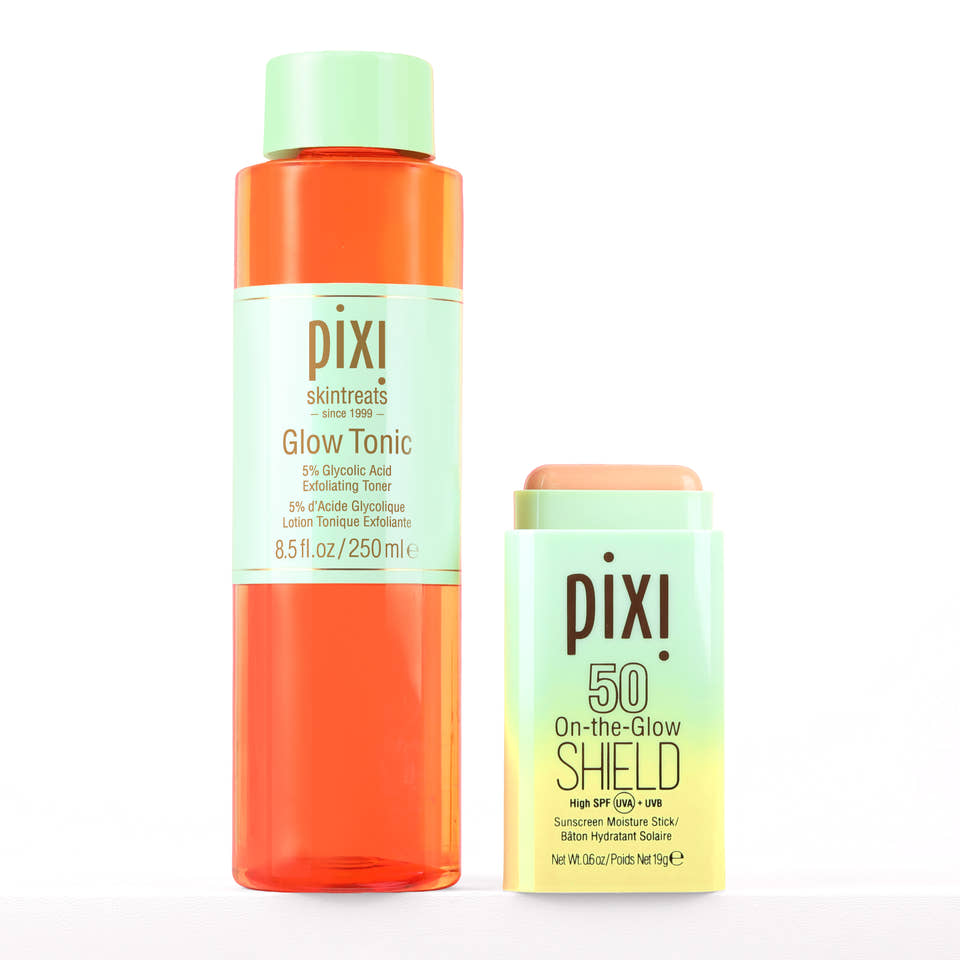 Glow Tonic original size and On-the-Glow SHIELD shown on a white background view 2 view 2
