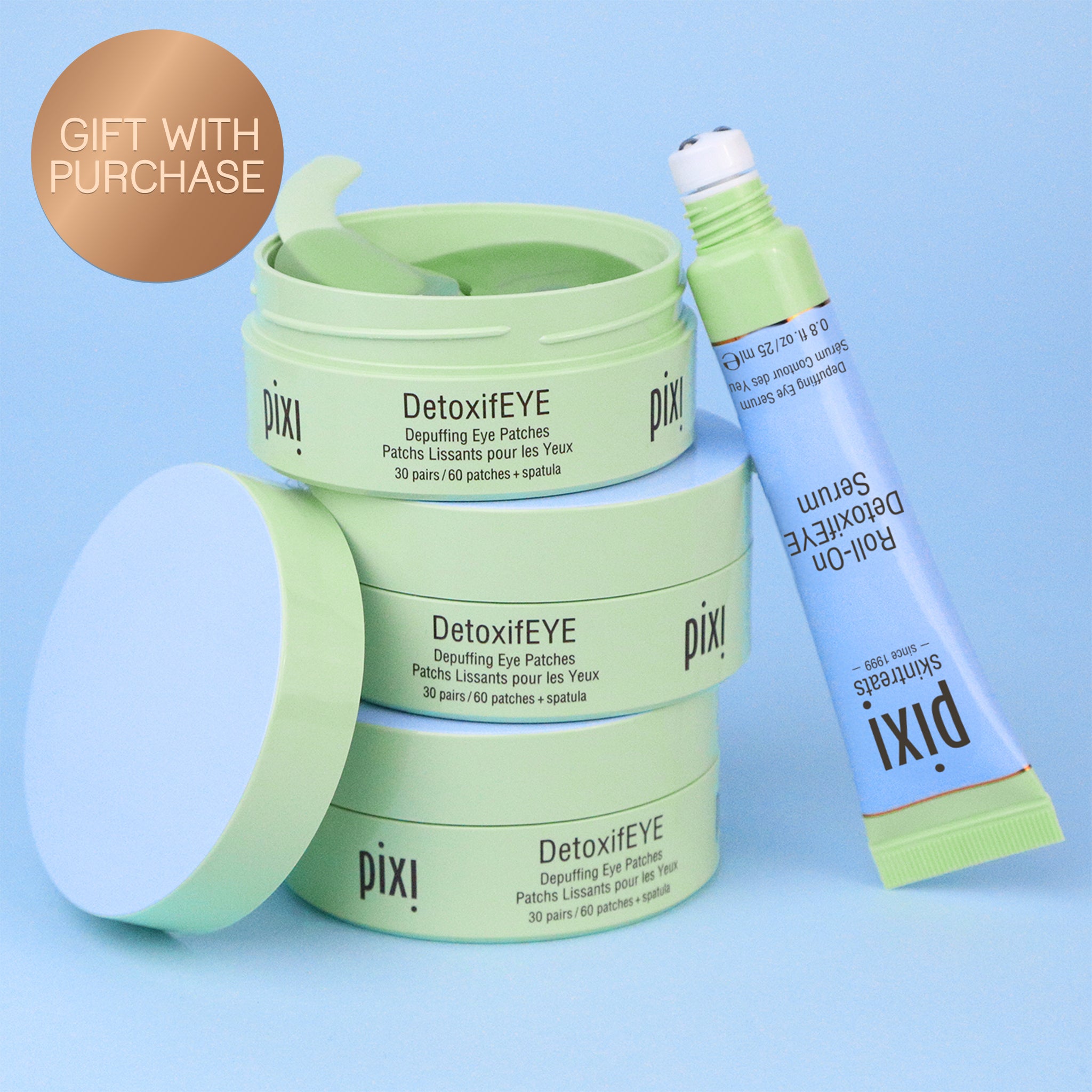 DetoxifEYE Duo - Eye Serum & Hydrogel Patches Set - Pixi Beauty
