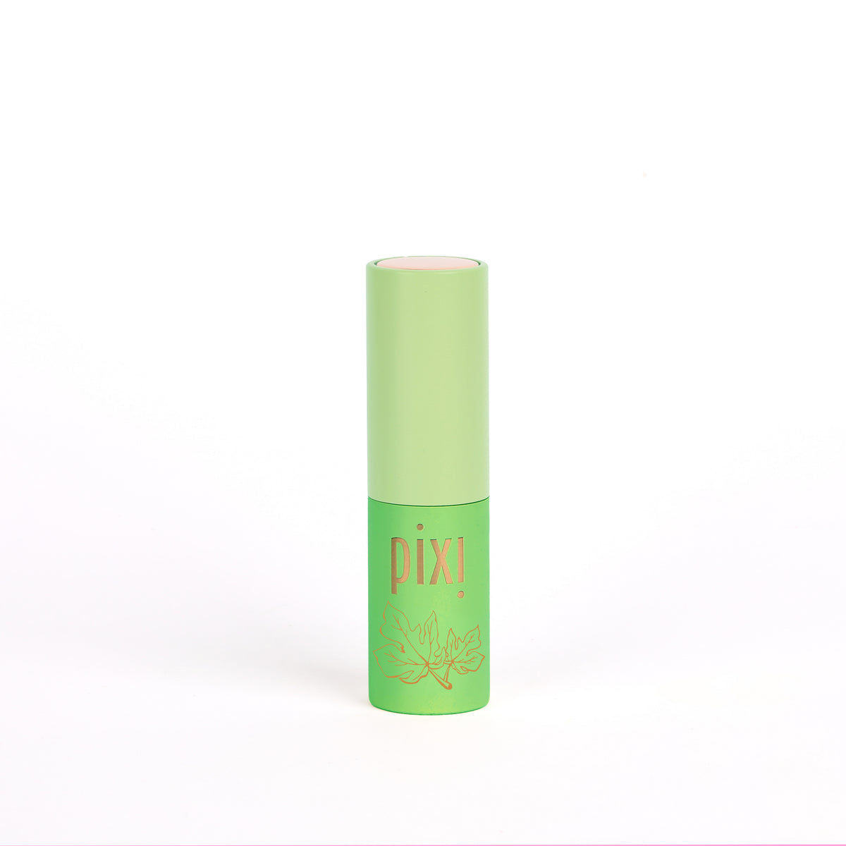 PixiPerfume fragrance in PixiFig in a light green cylindrical tube with gold foil branding and a leaf illustration, set against a clean white background.