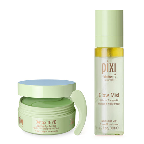 Morning Glow Bundle featuring DetoxifEYE Patches and Glow Mist