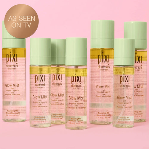 Glow Mist on a pink background with an "As Seen on TV" sticker view 1