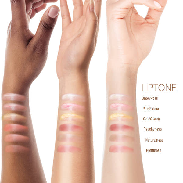 Pixi LipTone Swatches shown on three different arms with various shades view 2