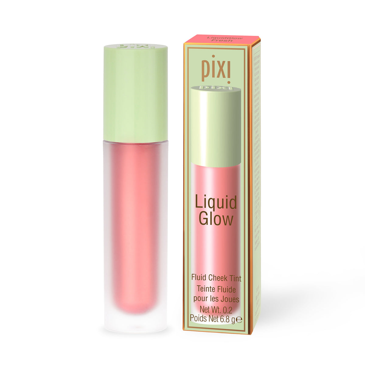 Pixi Liquid Glow Fluid Cheek Tint Fresh with packaging on a white background