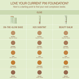 On-the-Glow base shades Olive range