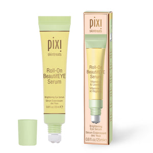 Pixi Roll-On BeautifEYE Serum with packaging on a white background