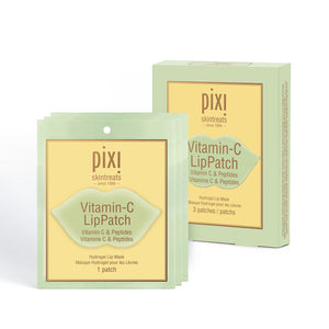 Three patch set of PIXI Vitamin-C LipPatch packaging on a white background