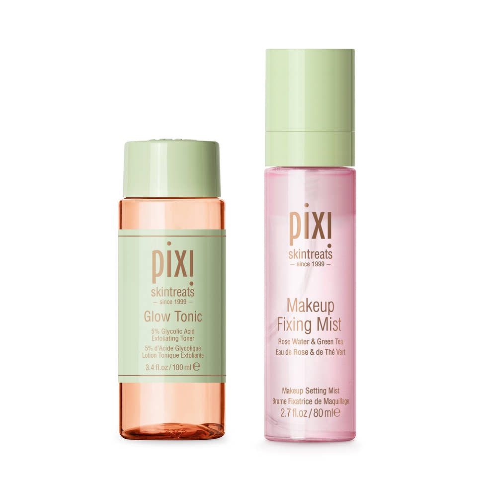 Glow Edit bundle on a white background featuring Glow Tonic Travel Size and Makeup Fixing Mist view 2
