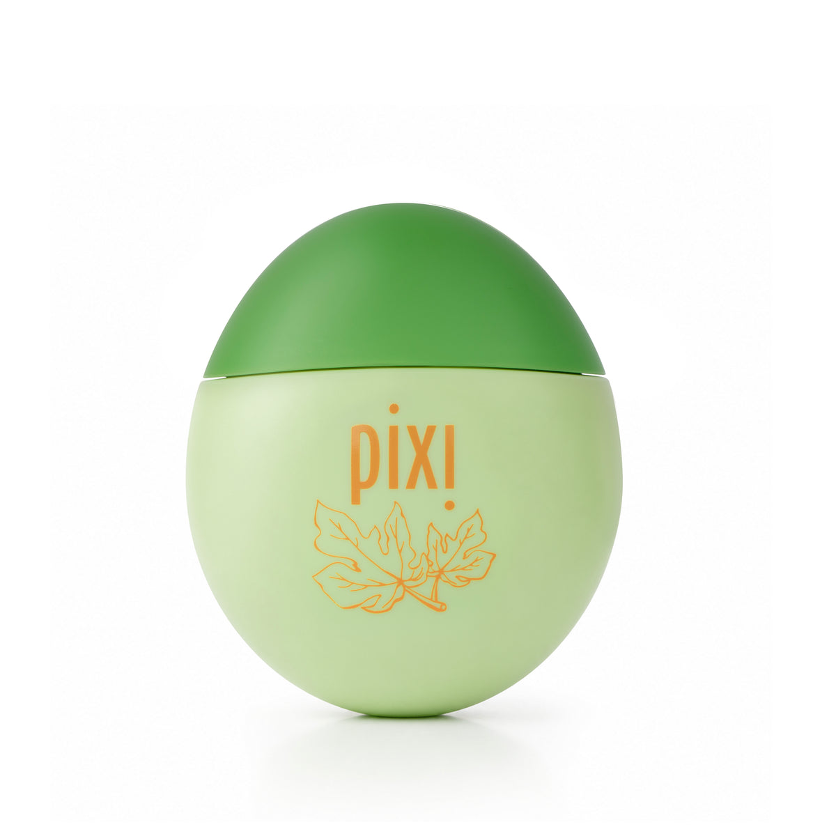 Pixi HandHero hand lotion scent PixiFig container with a light green body, a darker green lid, and Pixi logo details on a white background.