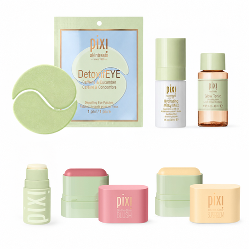 Petra's Glow Edit Bundle featuring DetoxifEYE, Hydra LipTreat, On-the-Glow BLUSH & SUPERGLOW, Glow Tonic and Hydrating Milky Mist petite sizes view 1