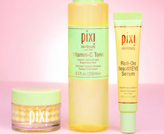 Vitamin-C Trio bundle shown on a pink background