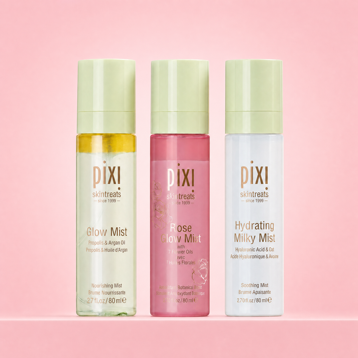 Misting Must-Haves - Glow, Rose & Milky Hydrating Mists - Pixi Beauty