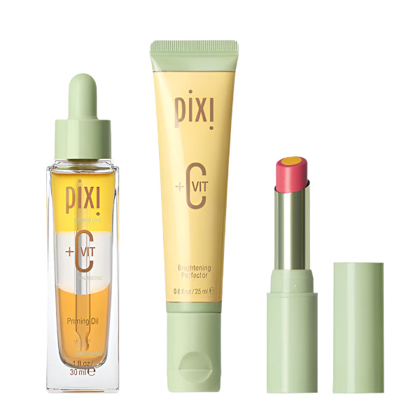 +C Vit Brightening Trio - Brightening Skincare & Lip Care Set - Pixi Beauty +C Vit Brightening Trio - Brightening Skincare & Lip Care Set - Pixi Beauty